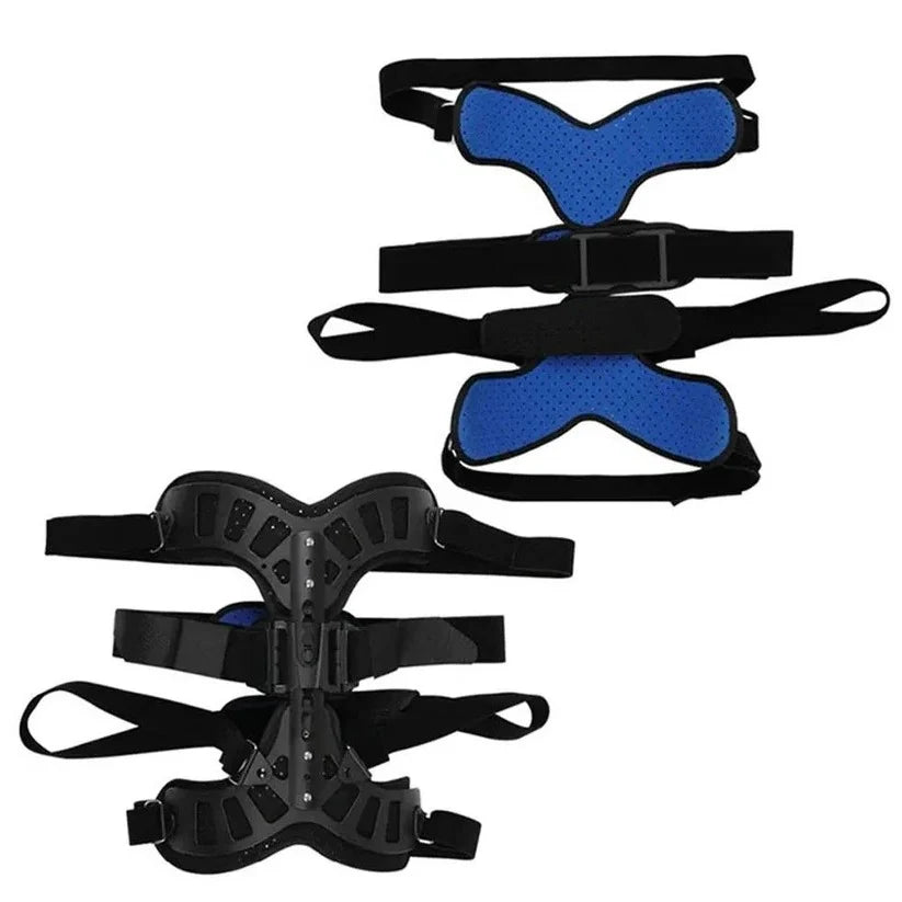 Back Brace Height-Adjustable 3 Aluminum Bars Ventilated Mesh