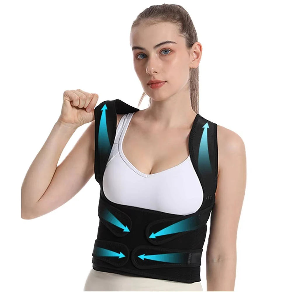 Back Support Brace Five Flexible Rods Breathable Mesh
