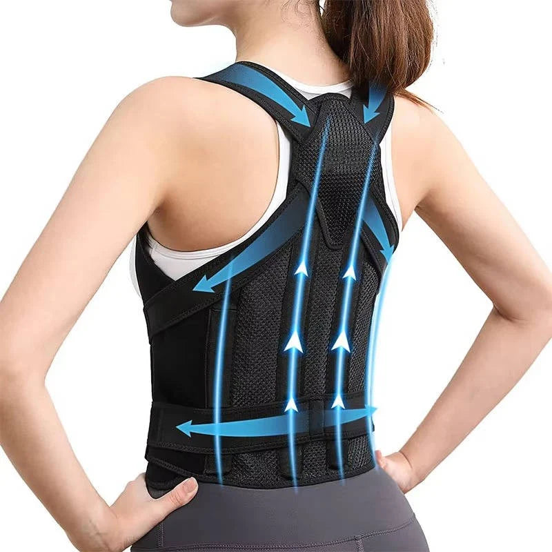 Back Support Brace Five Flexible Rods Breathable Mesh