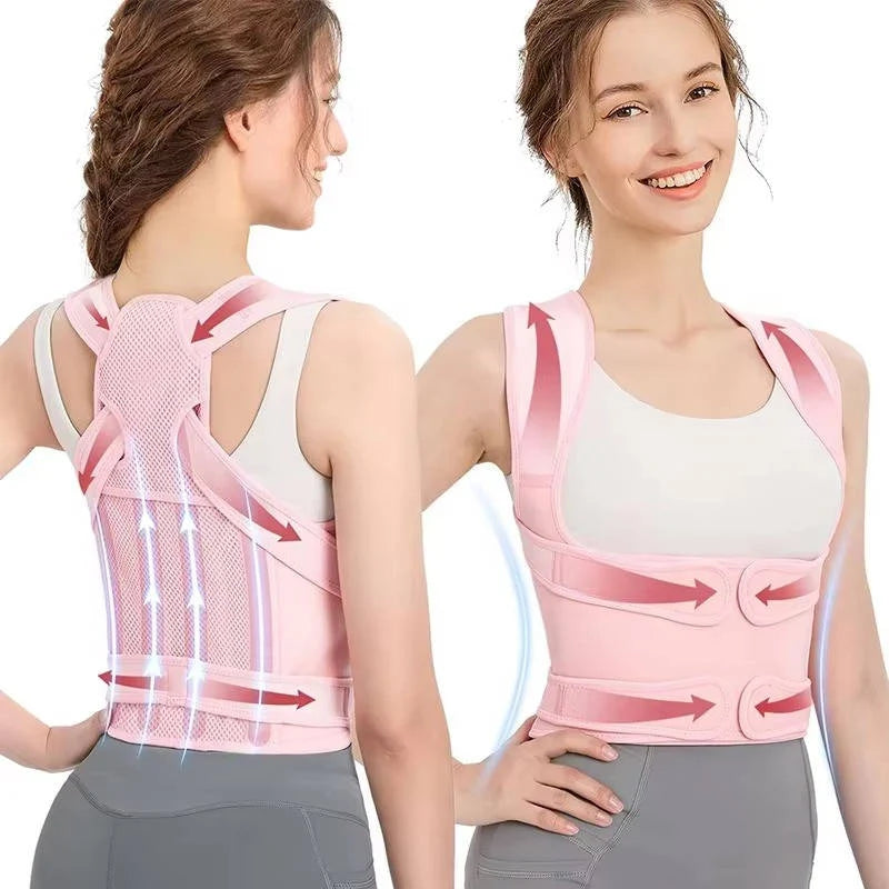 Back Support Brace Five Flexible Rods Breathable Mesh