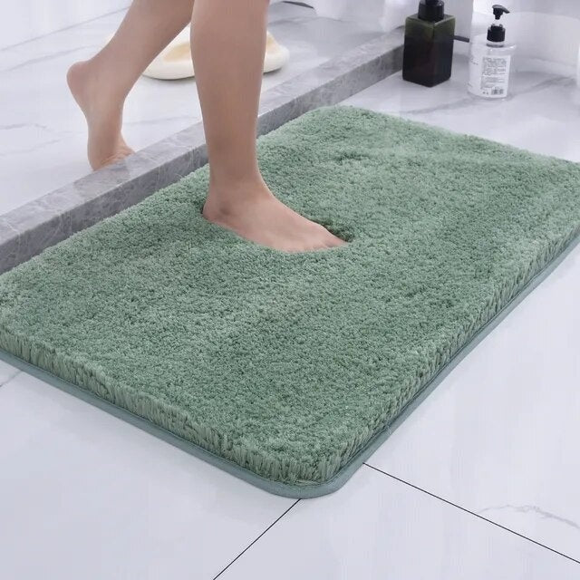 Bath Mat Plush Microfiber Non-Slip Machine Washable