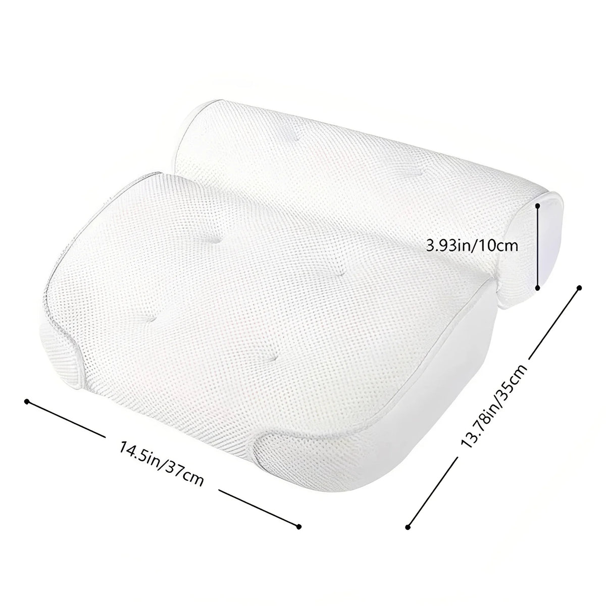Bath Pillow Ergonomic Neck & Shoulder Support Quick-Dry Mesh