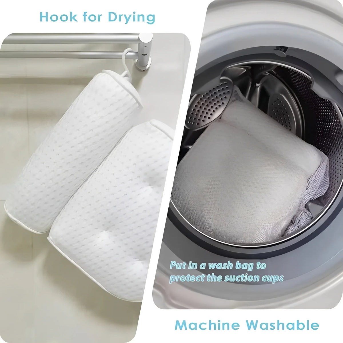 Bath Pillow Ergonomic Neck & Shoulder Support Quick-Dry Mesh