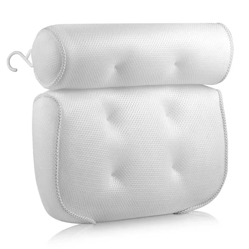 Bath Pillow Ergonomic Neck & Shoulder Support Suction Cups