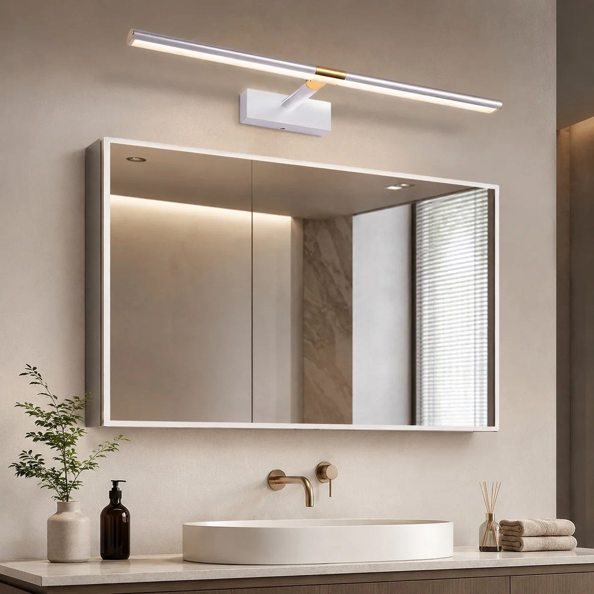 Bathroom Vanity Light LED Adjustable Arm Soft Acrylic Diffuser
