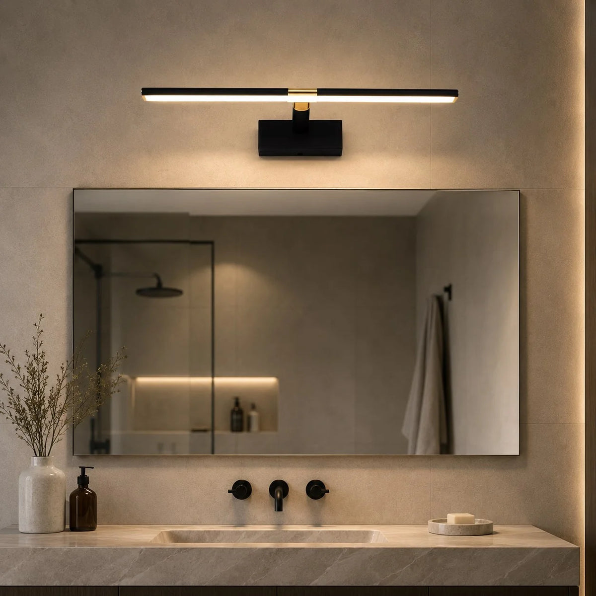 Bathroom Vanity Light LED Adjustable Arm Soft Acrylic Diffuser