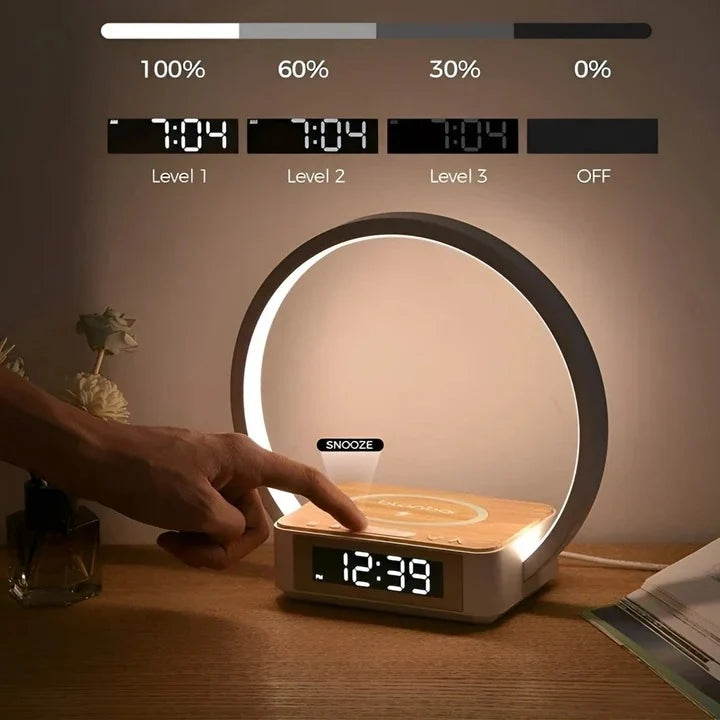 Bedside Lamp 3-in-1 Wireless Charger & Alarm Clock