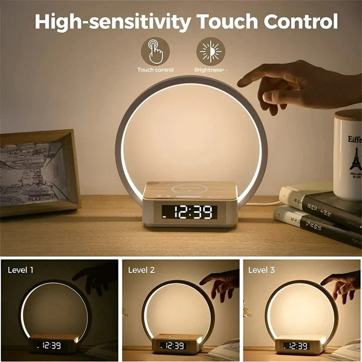 Bedside Lamp 3-in-1 Wireless Charger & Alarm Clock