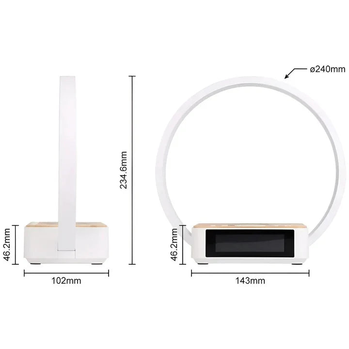 Bedside Lamp 3-in-1 Wireless Charger & Alarm Clock