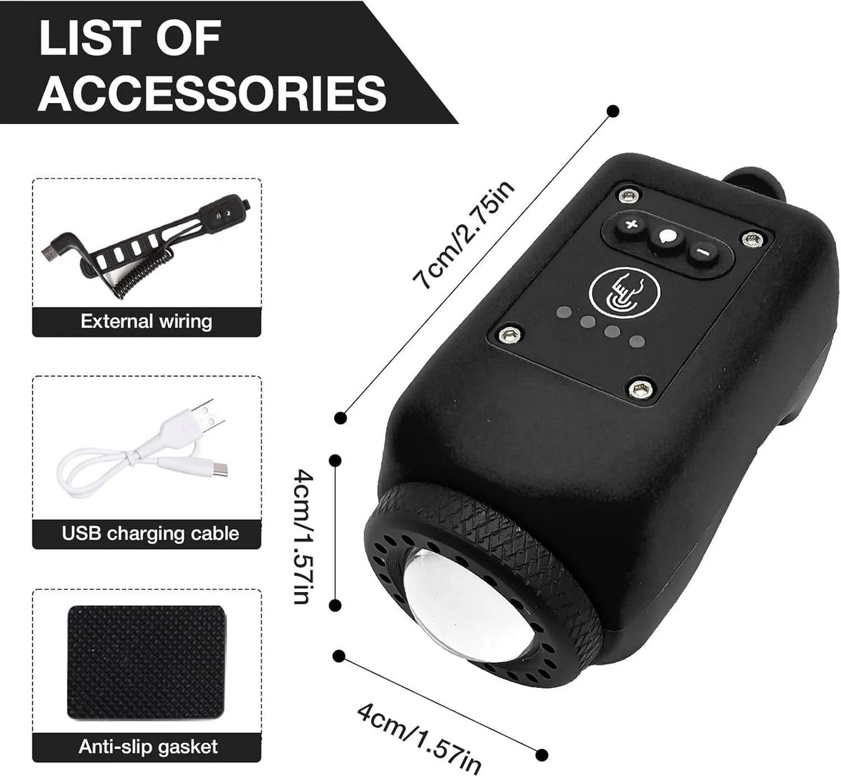 Bicycle Horn & Floodlight 110dB USB Rechargeable