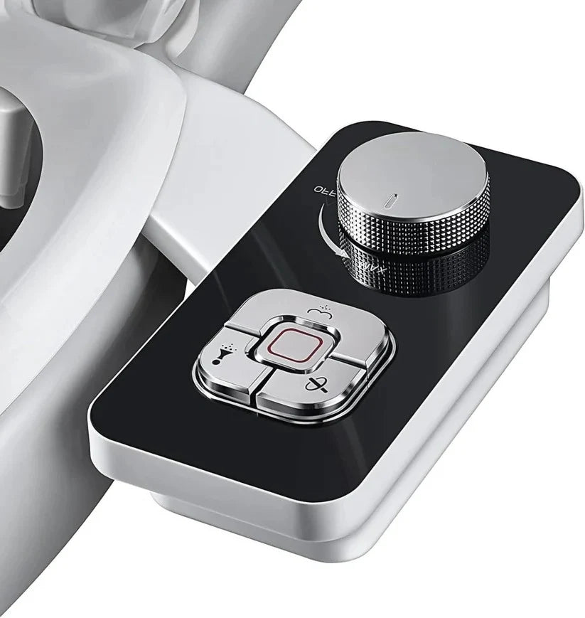 Bidet Attachment Dual Nozzle & Self-Cleaning Braided Steel Hose
