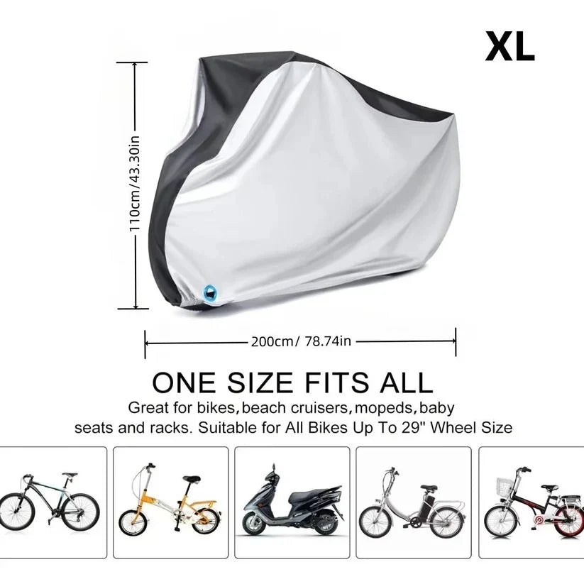 Bike Cover Waterproof Polyurethane UPF 50 Buckle Cinch
