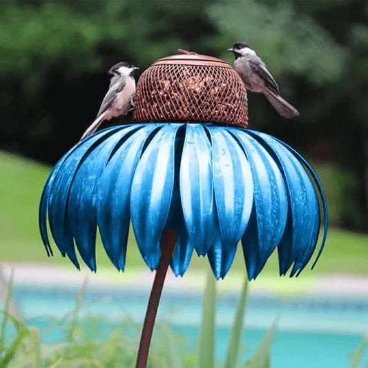 Bird Feeder Metal Coneflower Weather-Resistant