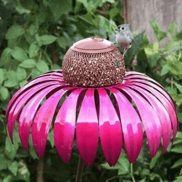 Bird Feeder Metal Coneflower Weather-Resistant