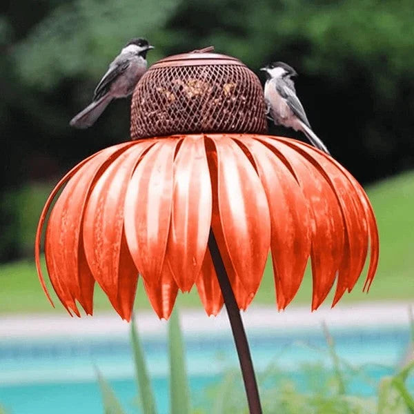 Bird Feeder Metal Coneflower Weather-Resistant