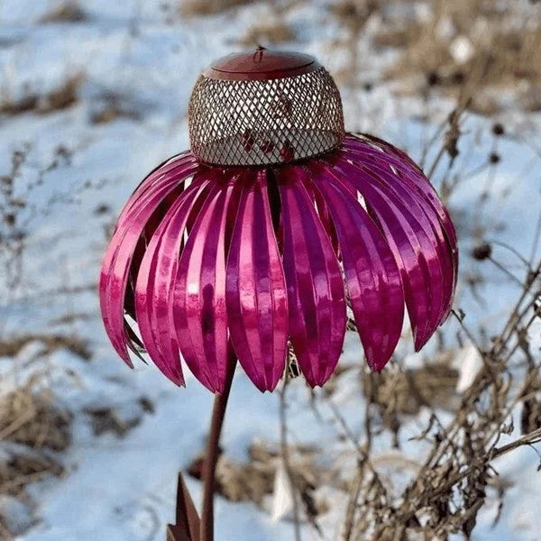 Bird Feeder Metal Coneflower Weather-Resistant