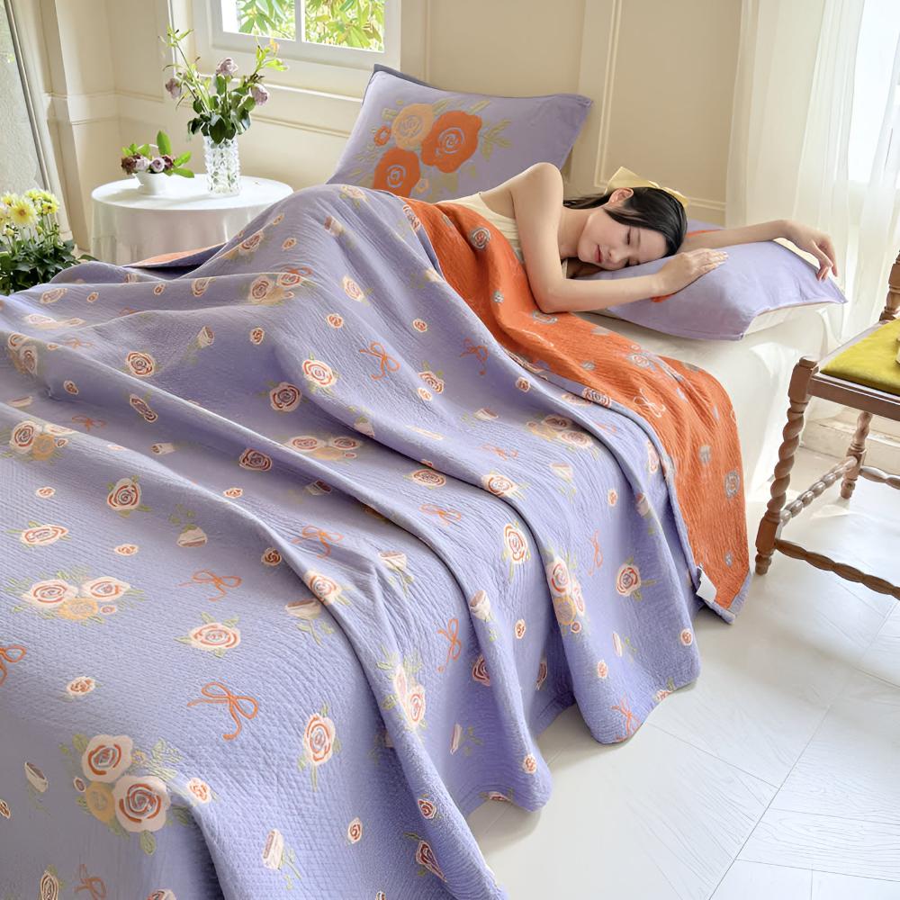 Blanket 100% Cotton Gauze Reversible & Lightweight