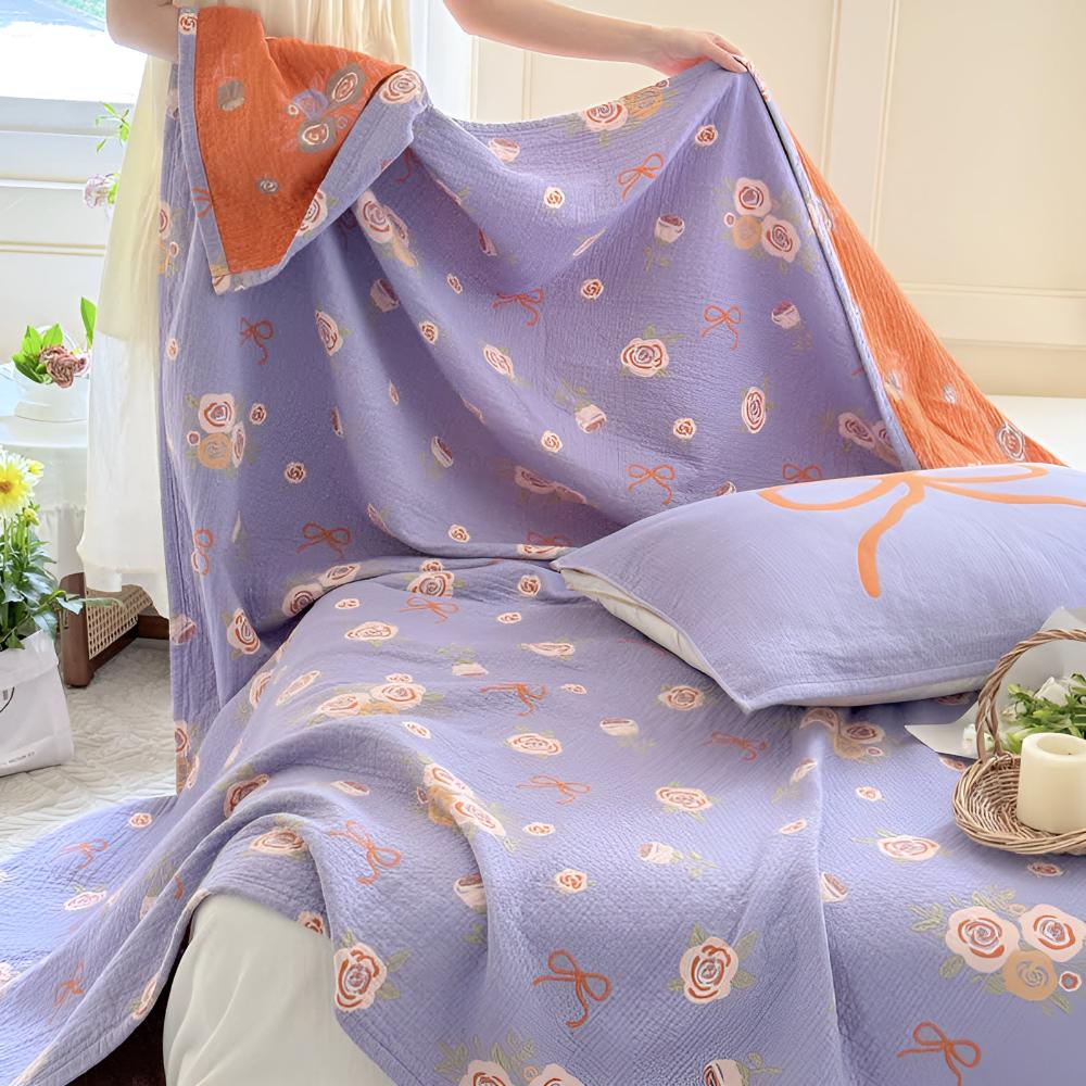 Blanket 100% Cotton Gauze Reversible & Lightweight