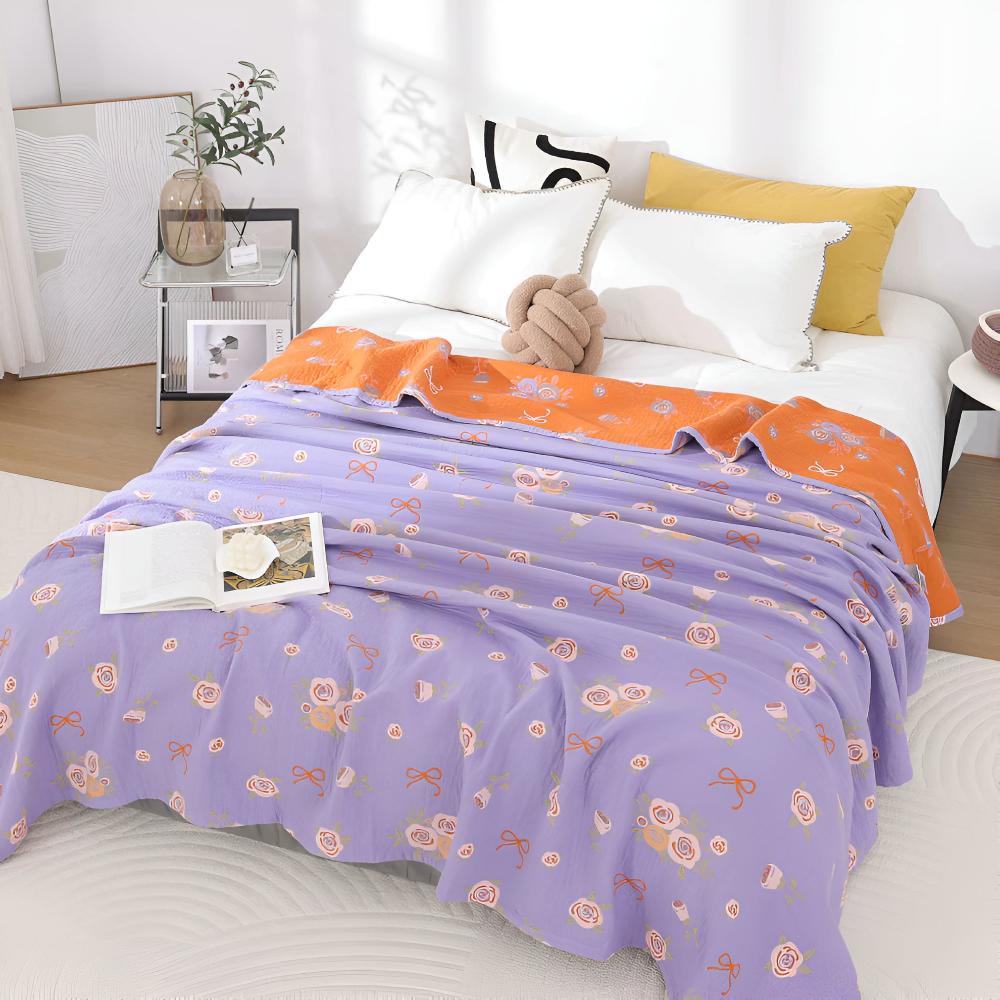 Blanket 100% Cotton Gauze Reversible & Lightweight