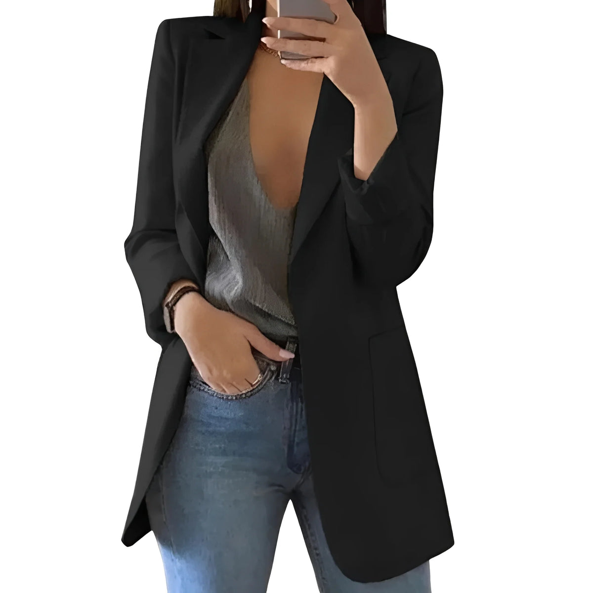 Blazer Open Front Breathable Wool