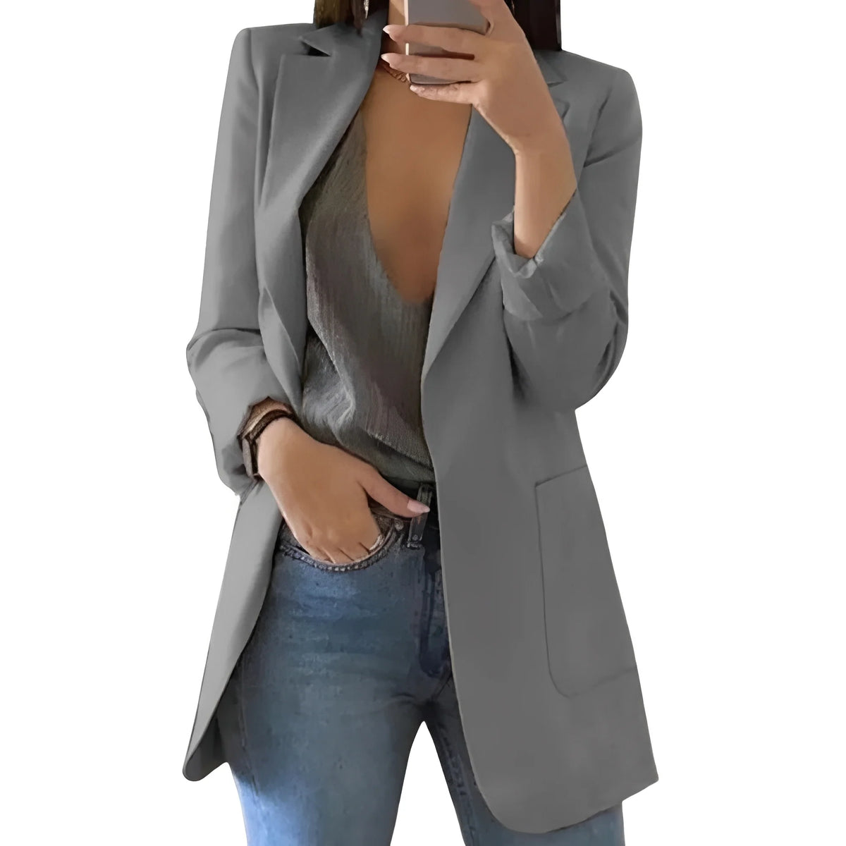 Blazer Open Front Breathable Wool