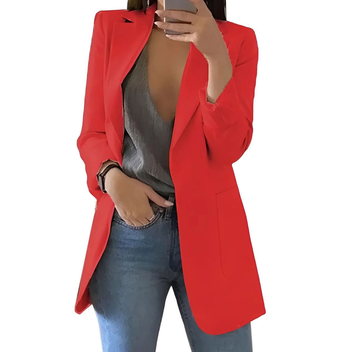 Blazer Open Front Breathable Wool