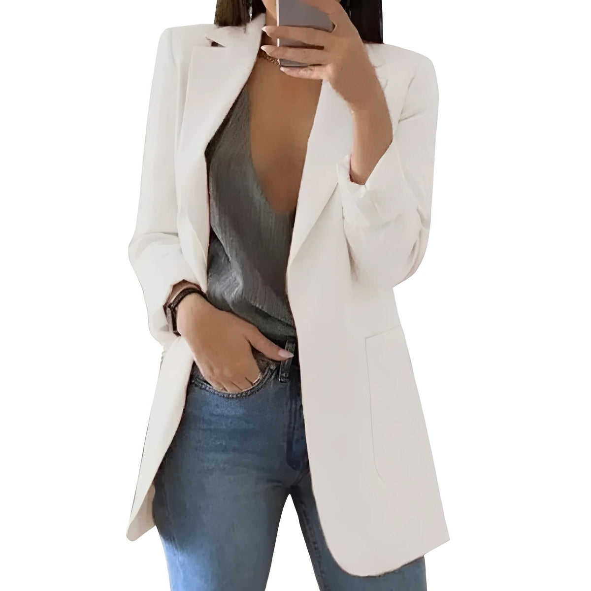 Blazer Open Front Breathable Wool