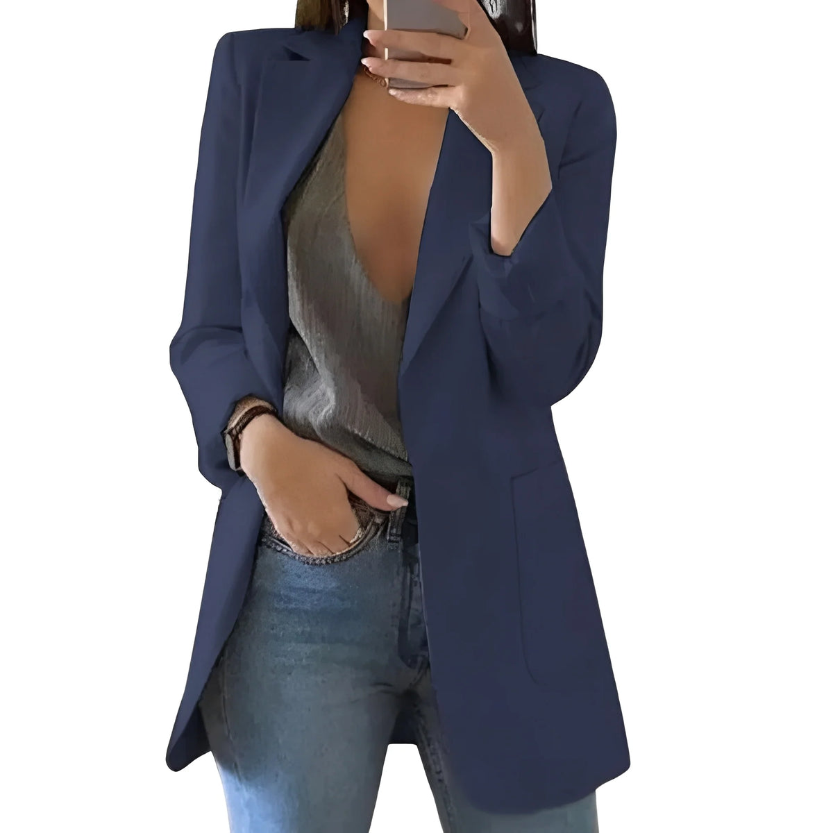 Blazer Open Front Breathable Wool