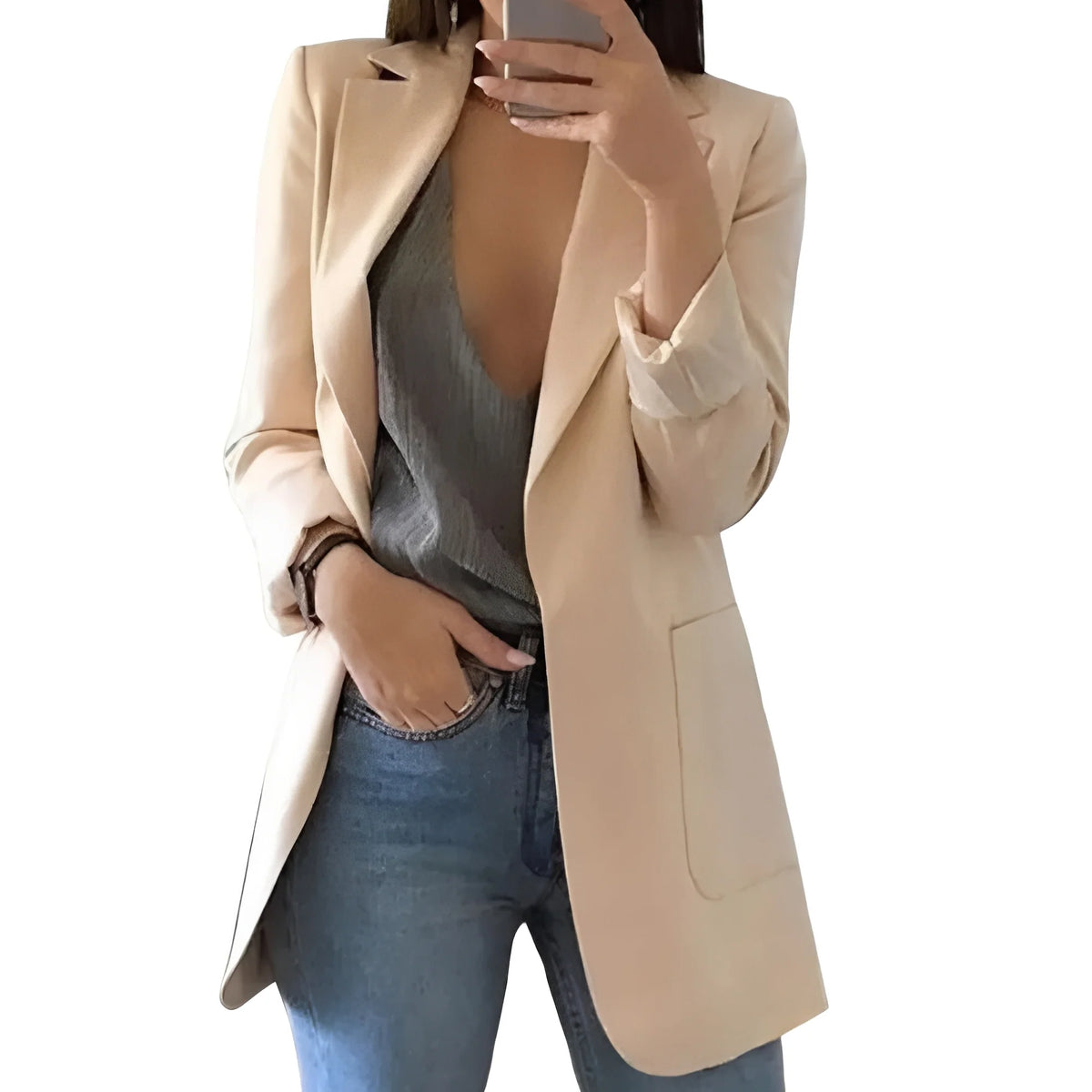 Blazer Open Front Breathable Wool