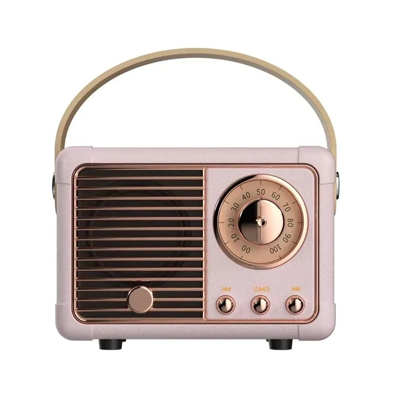 Bluetooth Speaker Built-In Subwoofer Compact Retro Design