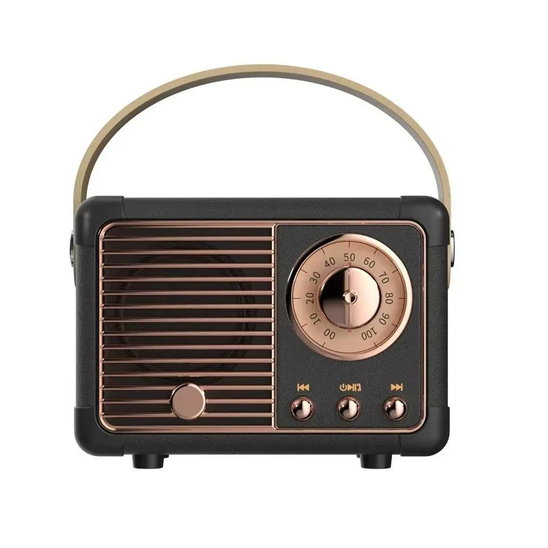 Bluetooth Speaker Built-In Subwoofer Compact Retro Design
