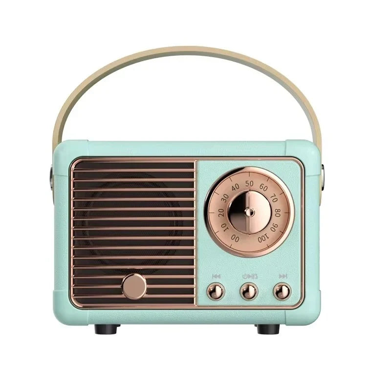 Bluetooth Speaker Built-In Subwoofer Compact Retro Design