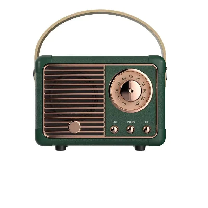 Bluetooth Speaker Built-In Subwoofer Compact Retro Design