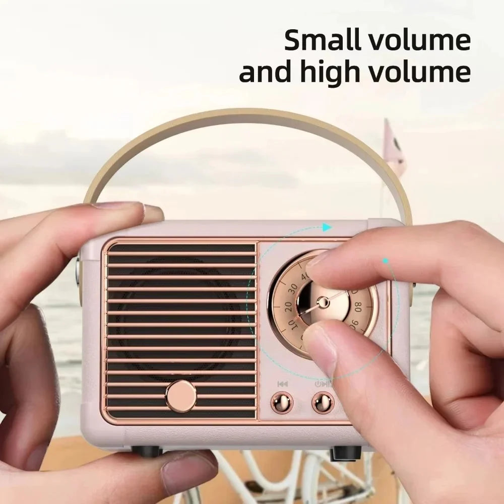 Bluetooth Speaker Built-In Subwoofer Compact Retro Design