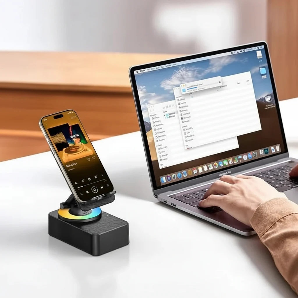Bluetooth Speaker & Stand Foldable Adjustable 1500mAh