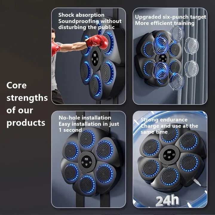 Boxing Target Wall-Mounted Smart Sensors & Music Sync