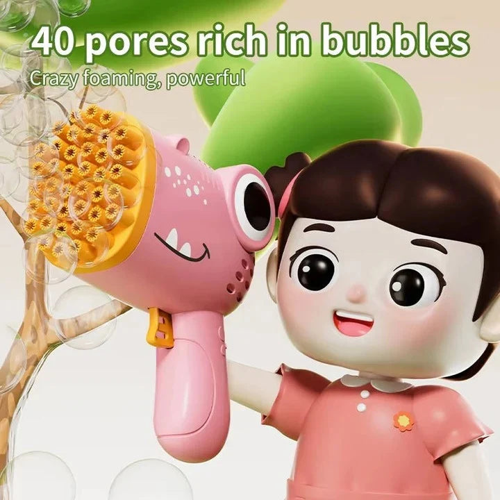 Bubble Blaster Dinosaur Design 40-Hole Nozzle Battery-Powered