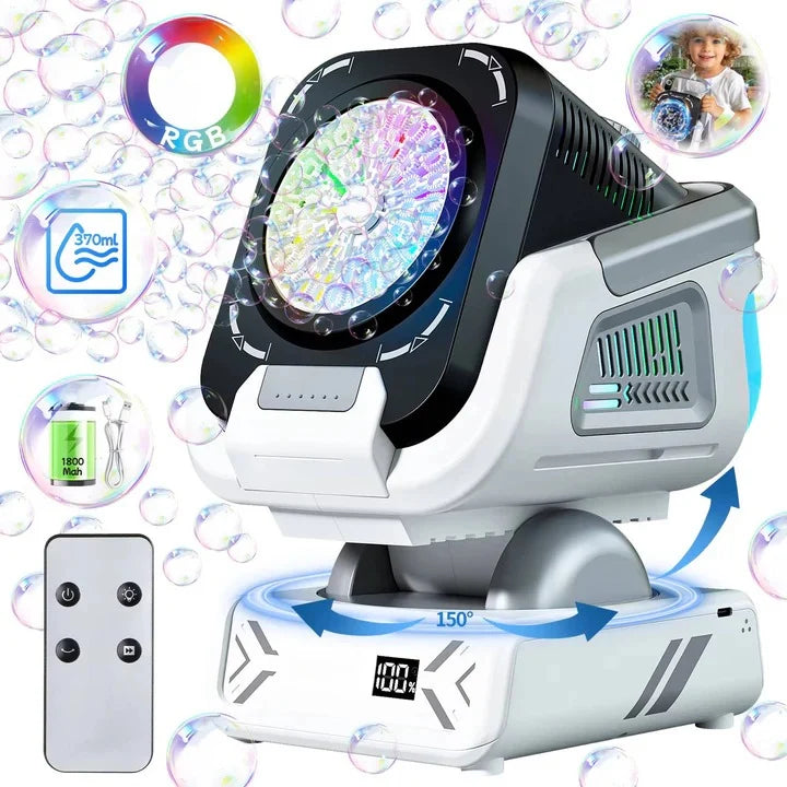 Bubble Blower Automatic 150 Degree Rotation RGB LED Rechargeable