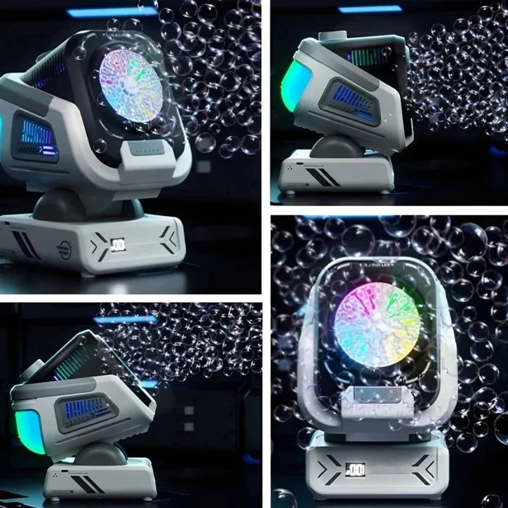 Bubble Blower Automatic 150 Degree Rotation RGB LED Rechargeable