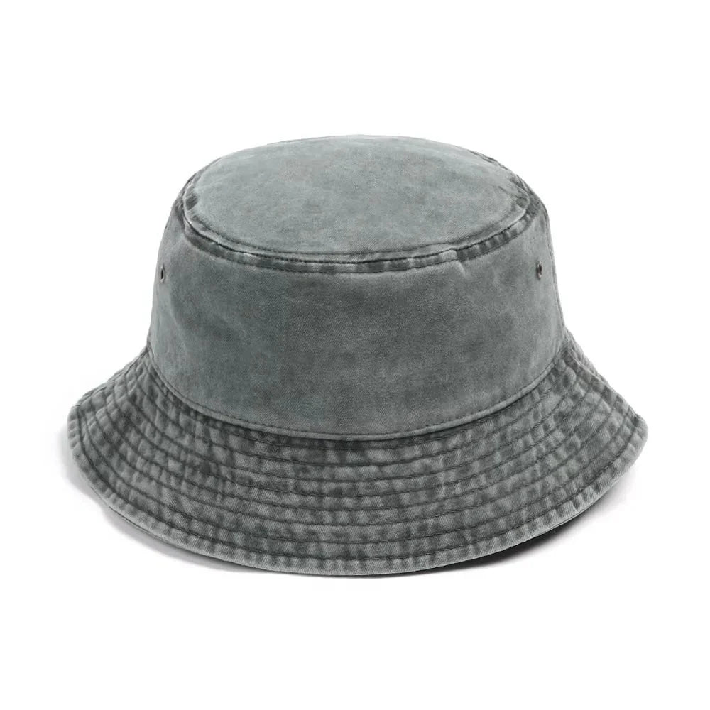 Bucket Hat Washed Denim Foldable Sun Protection