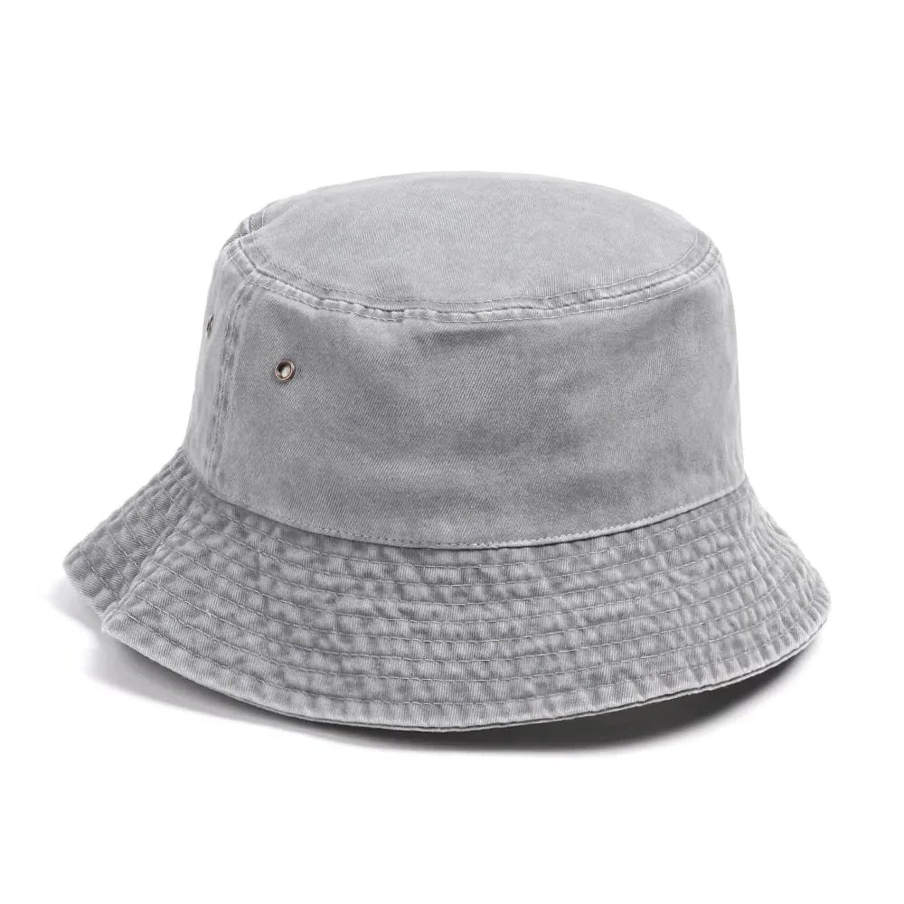 Bucket Hat Washed Denim Foldable Sun Protection