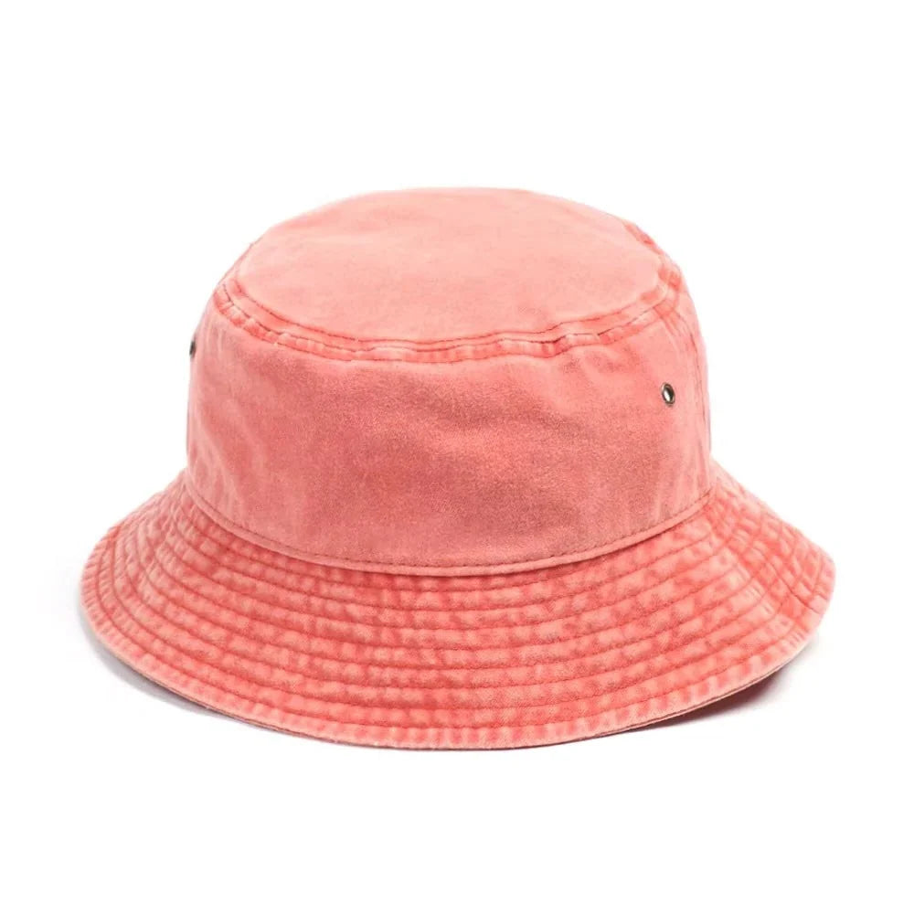Bucket Hat Washed Denim Foldable Sun Protection