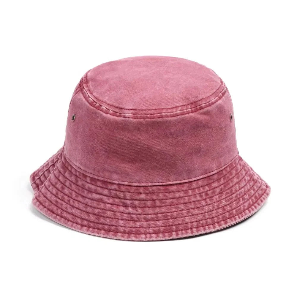 Bucket Hat Washed Denim Foldable Sun Protection