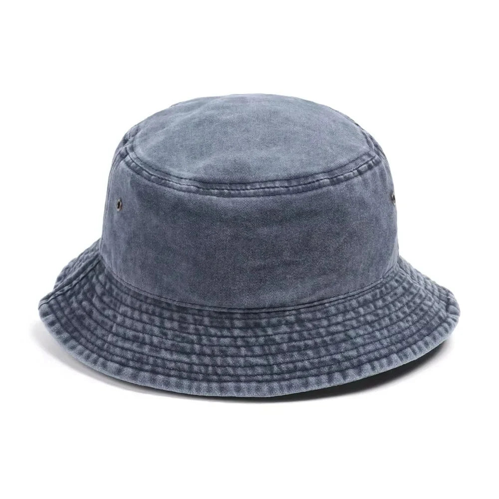 Bucket Hat Washed Denim Foldable Sun Protection
