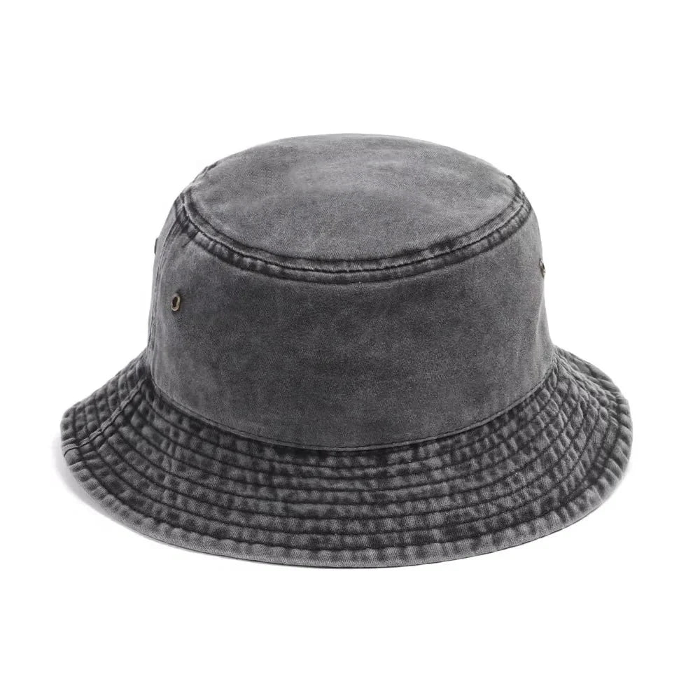 Bucket Hat Washed Denim Foldable Sun Protection