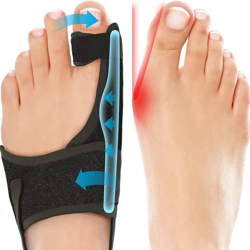 Bunion Brace Triple Adjustable Straps Cotton Lined Low Profile