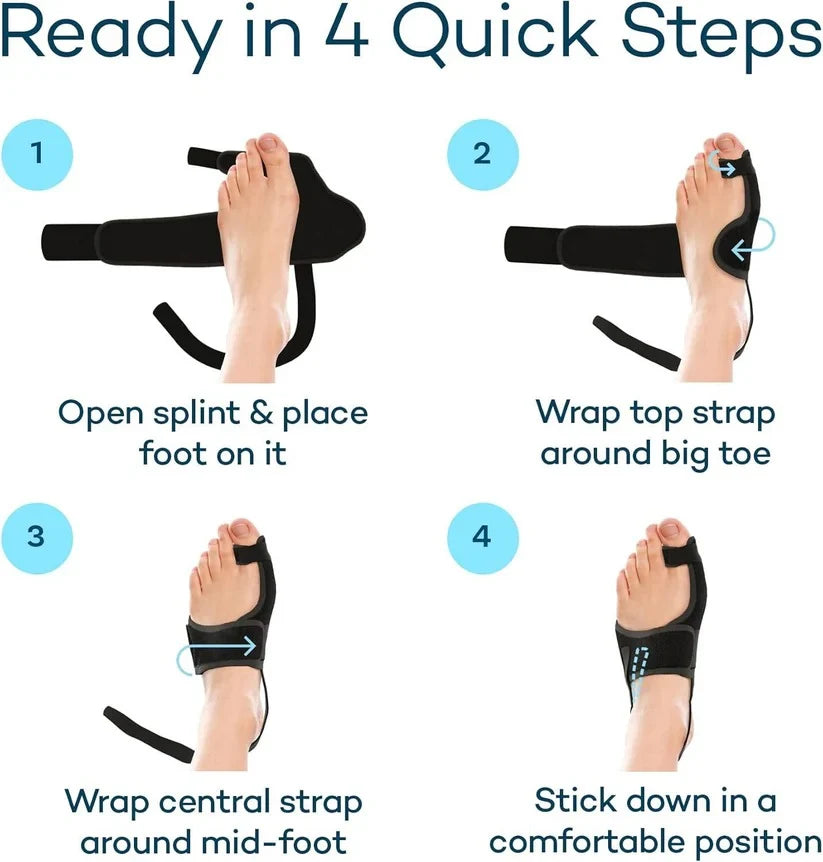 Bunion Brace Triple Adjustable Straps Cotton Lined Low Profile