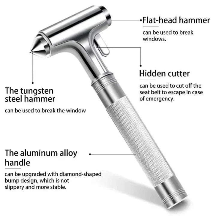 Car Emergency Hammer Tungsten Tip Seatbelt Cutter