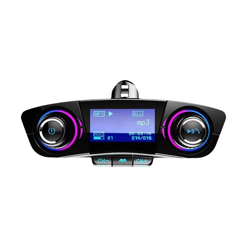 Car FM Transmitter Bluetooth 5.0 Dual USB Hands-Free Calling