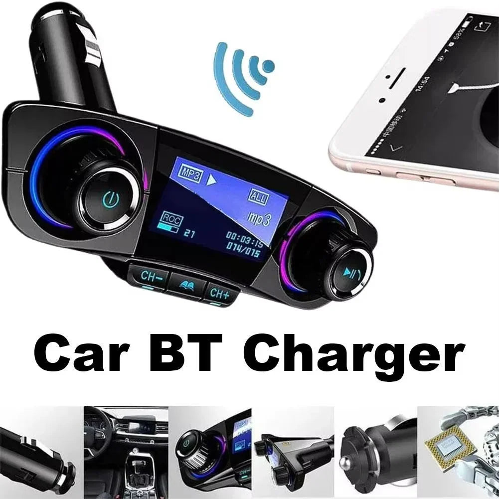 Car FM Transmitter Bluetooth 5.0 Dual USB Hands-Free Calling